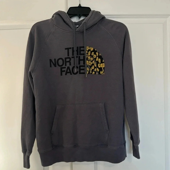 North Face Half Dome Leopard Hoodie Gray Size Small - Picture 9 of 9